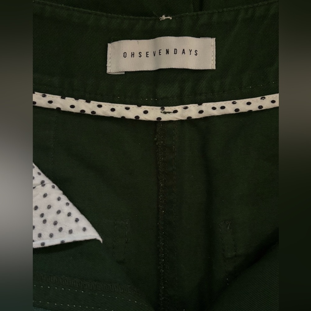 Oh Seven Days High Kick Trousers Wide Leg Pants Forest Green Sz 25 - Picture 6 of 7